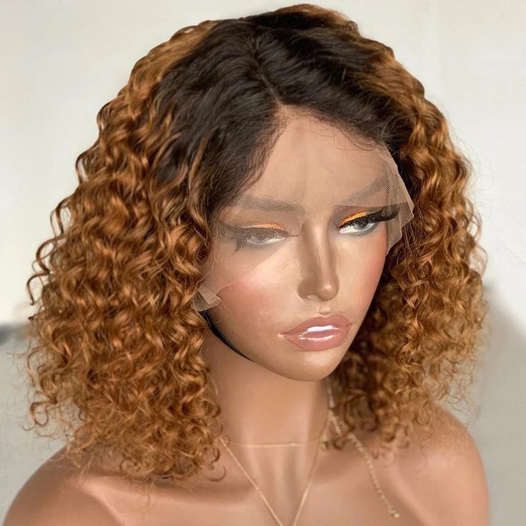 Wear&Go Omber 1B/27 Curly Bob Wig Glueless Wigs Lace Front Wig