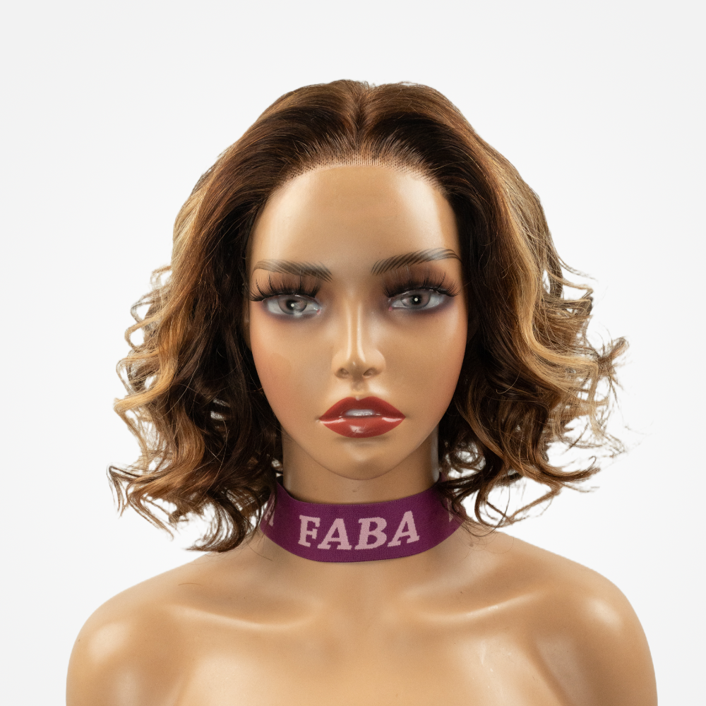 FABA Highlight Glueless 9x6 HD Lace Wig Ready to Go Pre Plucked & Bleached Bob Human Hair Wigs