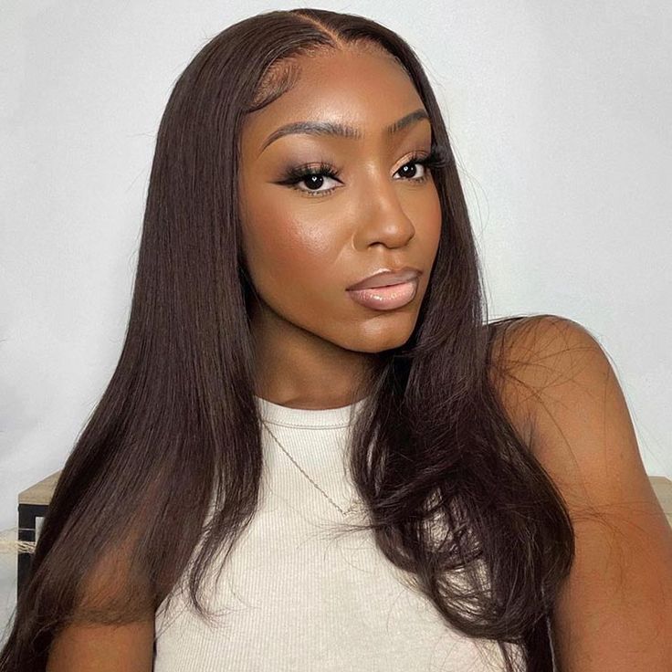 Chocolate Brown Straight Color 4x4/13x4/13x6 HD Lace Front Wigs Fre-Cut Human Hair