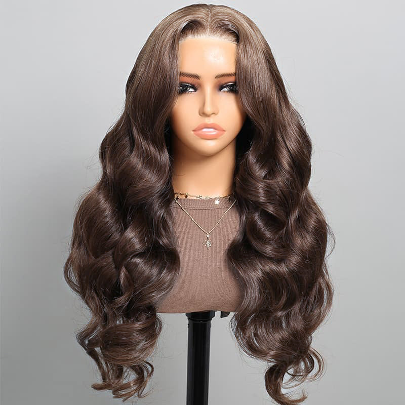 Chestnut Dark Brown Wig Body Wave Wig 4x4/13x4/13x6 Lace 180% Density Human Hair Wig