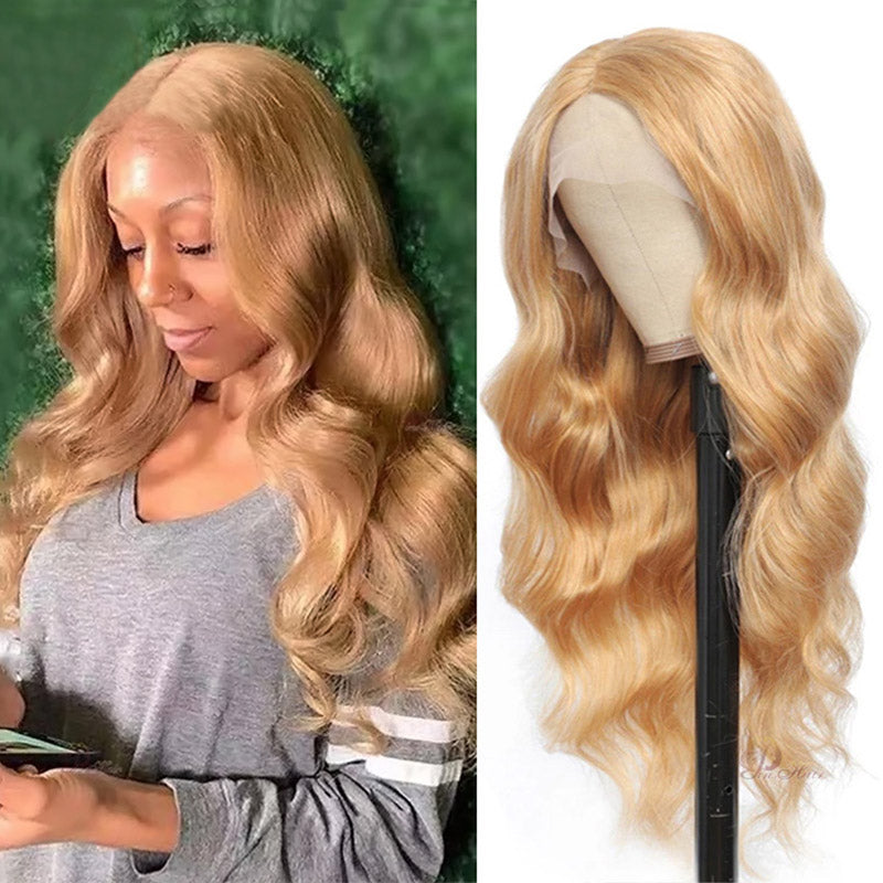 Clear Lace Body Wave 4x4/13x4/13x6 Transparent Lace Front Wigs 180% Density Human Hair For Honey Blonde Color