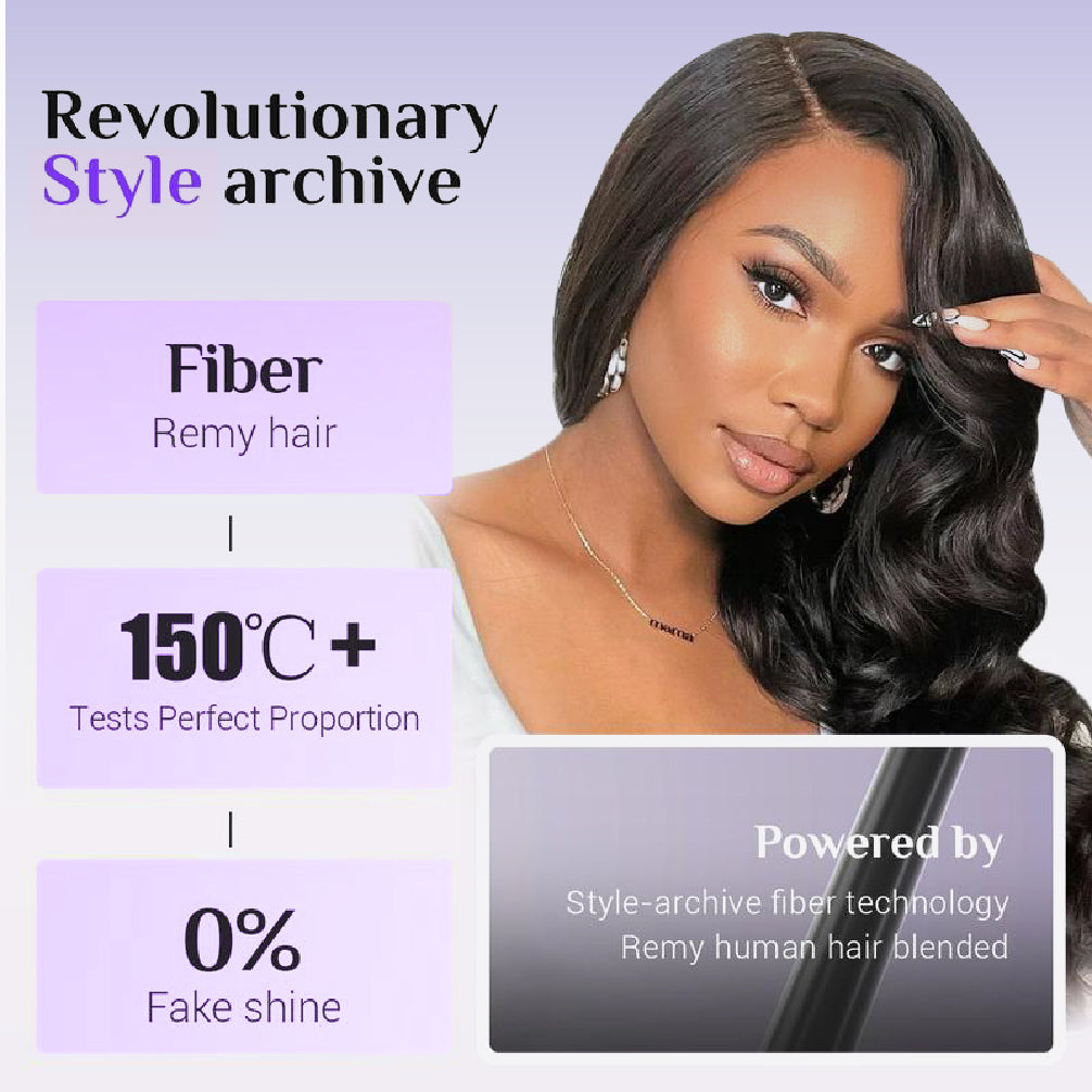 Put On Go Fashion Brown and Bloned Color Pre C-part 7x5 Transparent Lace Pre-Styling Body Wave Hair Blended Wig