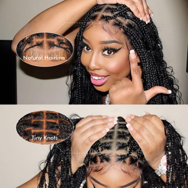 FABA Pre-Braided Goddess Braid 7x5 Lace Real To Go Glueless Wigs Transparent Lace Wig Bleached Tiny Knots With Baby Hair