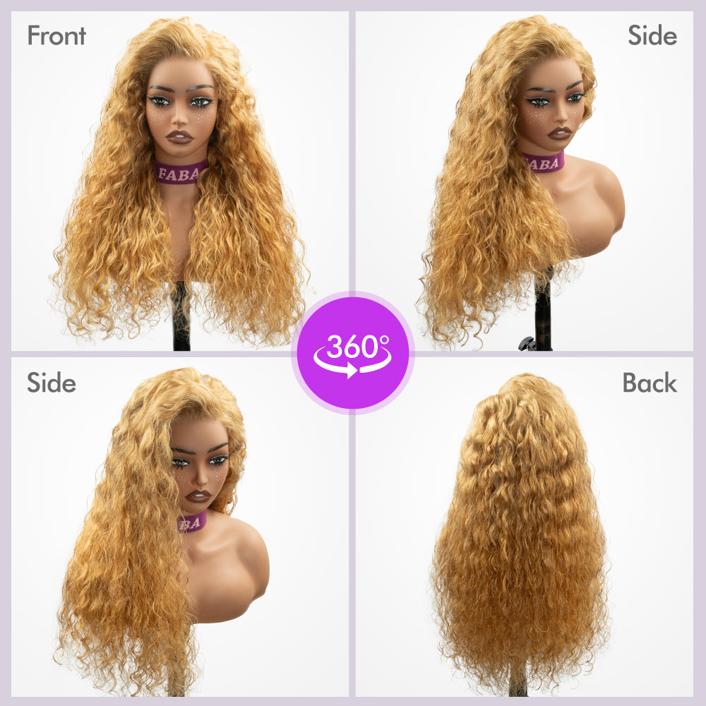 FABA Original Style| #27 Honey Blonde Wig Curly Wig Transparent Lace Front Wig 3D Dome Cap PreEverything