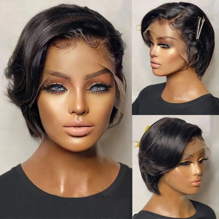 Pre-style Pixie Cut Professional Women's Layered Human Hair Wig
