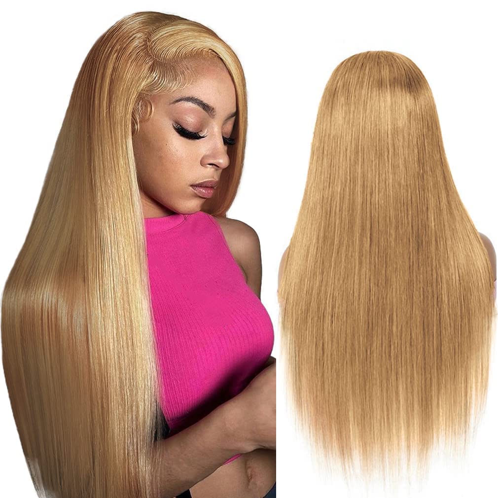Pre-Cut Lace Wear Go Glueless Wig Honey Blonde Pure Color Straight Breathable
