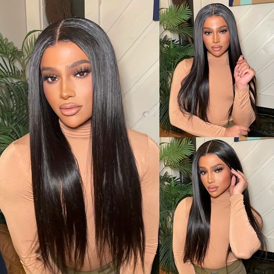 FABA Pre-Style Straight Wigs Part Max 9x6 Pre-Bleached Black Color Bye Bye Knots Glueless Wig Natural Hairline Wig