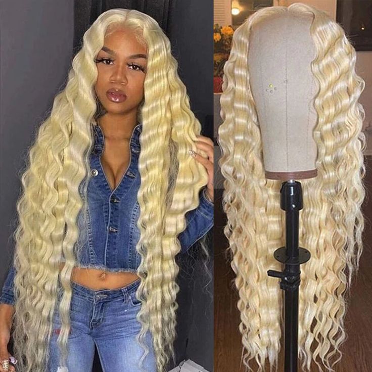 Glueless Wigs Honey Blonde Color Loose Wave Wig HD Lace Front Wig Any Part