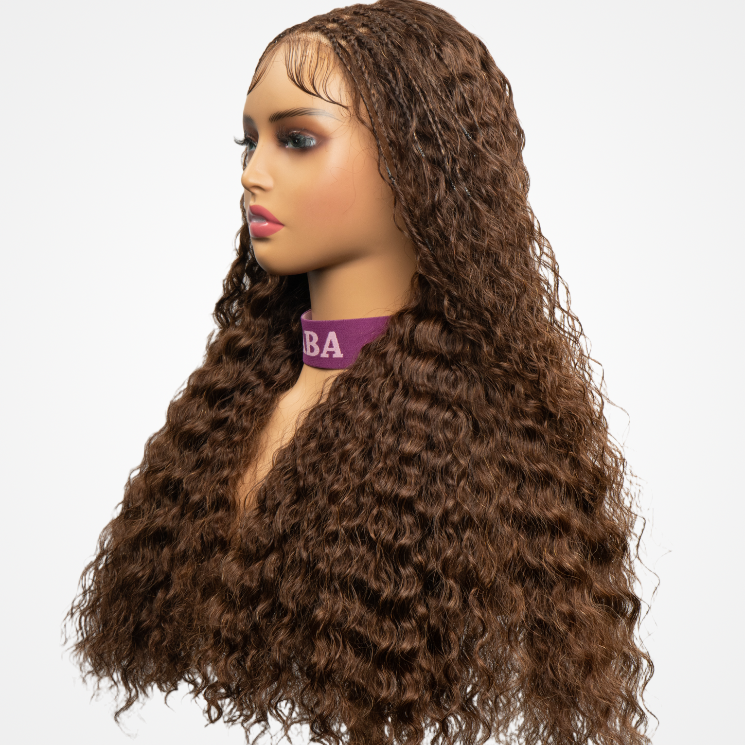 FABA 7x5 Lace Put On Go Pre-Braided Goddess Braid Brown Glueless Wigs Transparent Lace Wig Bleached Tiny Knots With Baby Hair