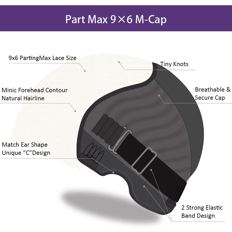 Pre-Styled Part Max 9x6 M-cap Glueless Wig Curly Wigs Pre-Bleached Bye Bye Knots Natural Hairline Wig