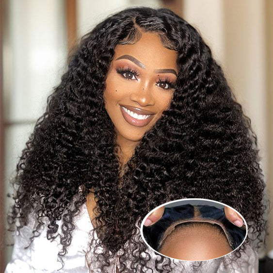 Natural Black Curly Wig 13x4 Transparent Lace Front Wig Pre-everything Natural Hairline