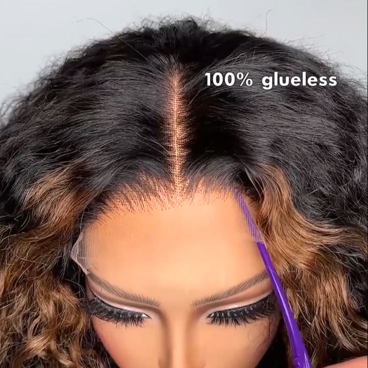 Skunk Stripe Wig Glueless Wigs Closed HD Transparent Lace Natural Hair Wigs