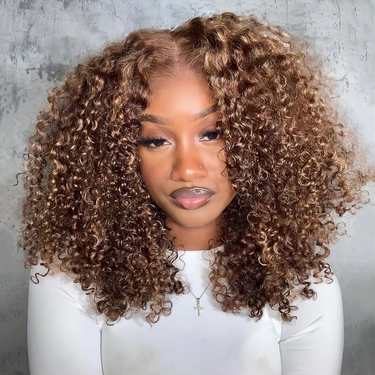 FABA Omber Brown Deep Wave Ready to Go Wig Glueless Wig Human Hair Wigs