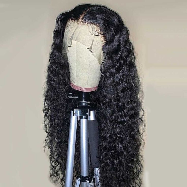 Natural Black Water Wave Lace Front Wig Pre-Cut Glueless Wig Ready Go Human Hair Wigs