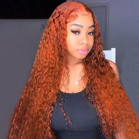 Ginger Color Wig Curly Wig 180% Density 4*4/13*4/13*6 Lace Front Wig