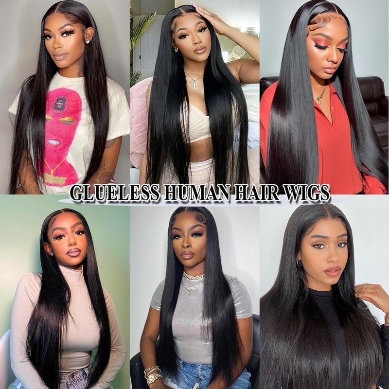 Wear & Go Glueless Wig Black Straight 13x4 Lace Wigs With Breathable Cap