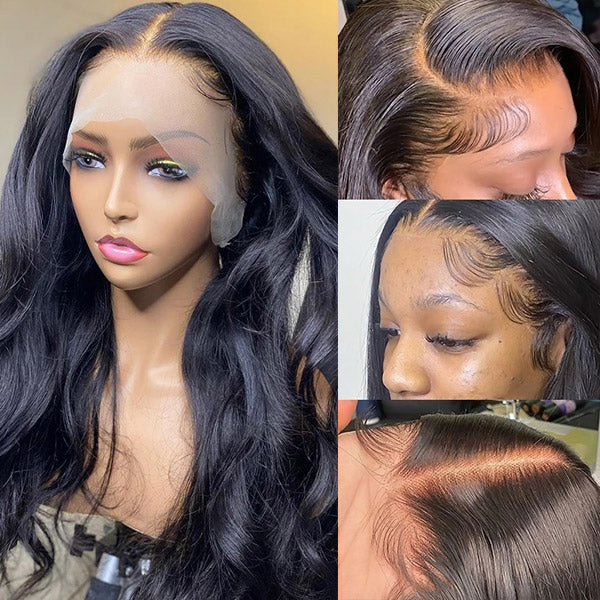 Pre-Cut Black Body Wave Wig 4x4/13x4/13x6 HD Lace Front Wigs 100% Human Hair Wig