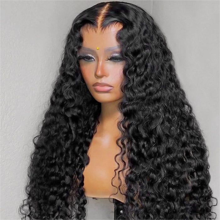Natural Black Curly Wig HD Lace Front Wigs 180% Density 100% Human Hair