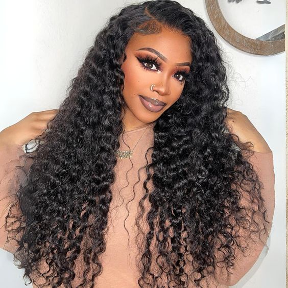 Natural Black Curly Wig 13x4 HD Lace Front Wig Pre-everything Natural Hairline