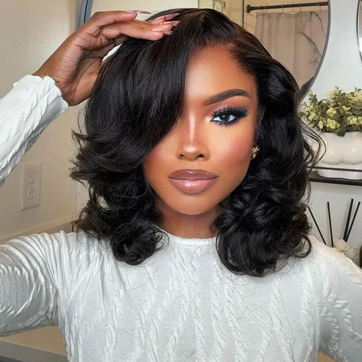 FABA Side Part Bouncy Curly Loose Body Wave Glueless Wig Honey Highlight Hair / Natural Black