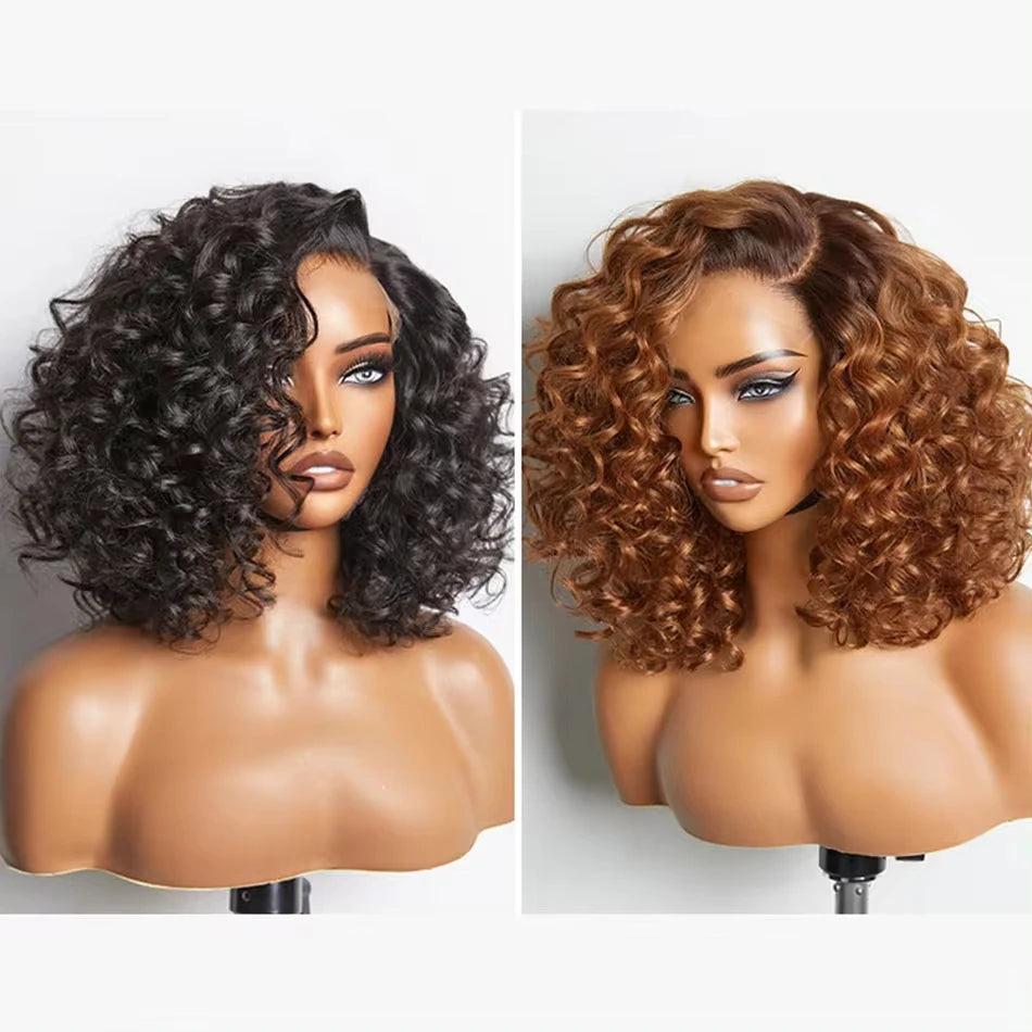 FABA Bouncy Left C Part Ombre Curly Wave Glueless Wig Pre Plucked & Bleached Natural Hairline