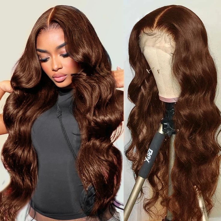 Pre-Cut Lace Wear Go Glueless Wig Dark Brown Pure Color Body Wave Breathable