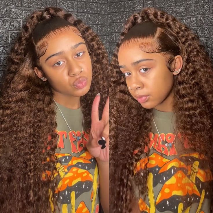 Chocolate Brown Color Curly Wig 13x4 Transparent Lace Front Wig With Micro Knot Pre Bleached Knots