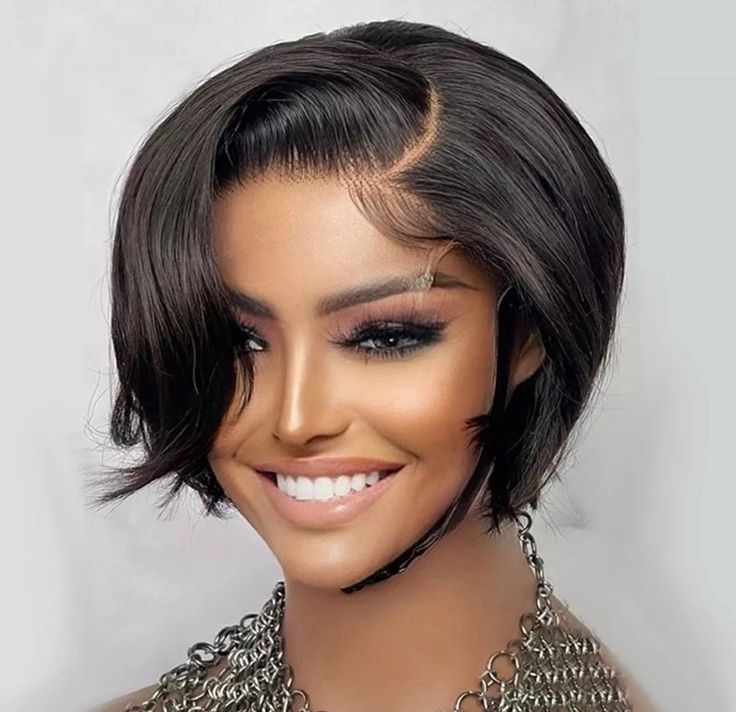 Pre-style Pixie Cut Professional Women's Layered Human Hair Wig
