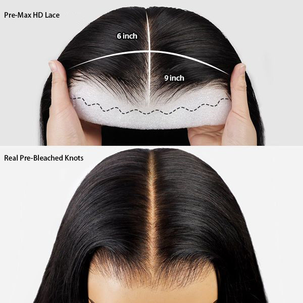 FABA Pre-Style Straight Wigs Part Max 9x6 Pre-Bleached Black Color Bye Bye Knots Glueless Wig Natural Hairline Wig