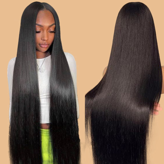 Faba 40 Inch Super Long Human Hair HD Front Lace Wig