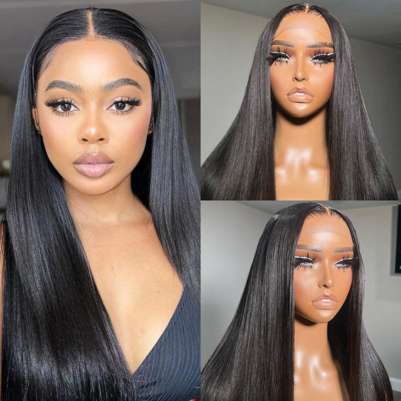 FABA Best Natural Black Straight 4x4/13x4/13x6 Transparent Lace Front Wigs Human Hair 150% Density