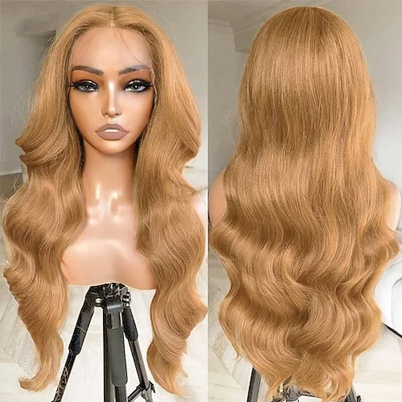 Clear Lace Body Wave 4x4/13x4/13x6 Transparent Lace Front Wigs 180% Density Human Hair For Honey Blonde Color