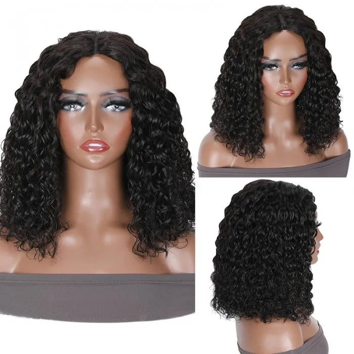 Glueless Wig Natural Black Color Short Curly Wig Bob 4x4/13x4 HD Lace Front Wigs